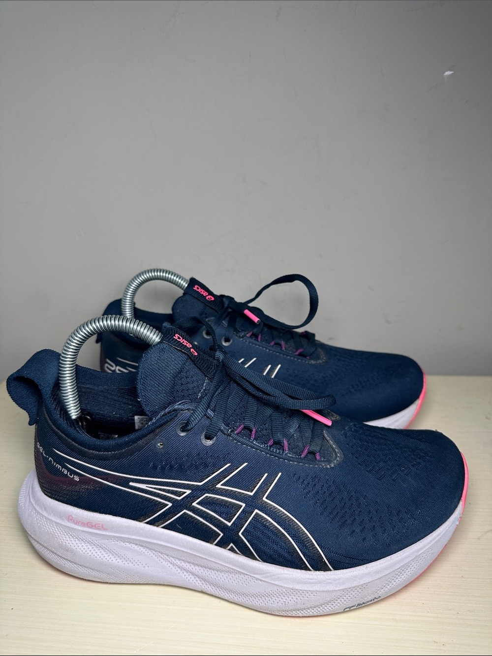 Asics gel-nimbus 25 french blue with Pink Athletic Sneakers